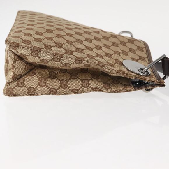 GUCCI GG Canvas Shoulder Bag Beige Silver - Picture 5 of 12